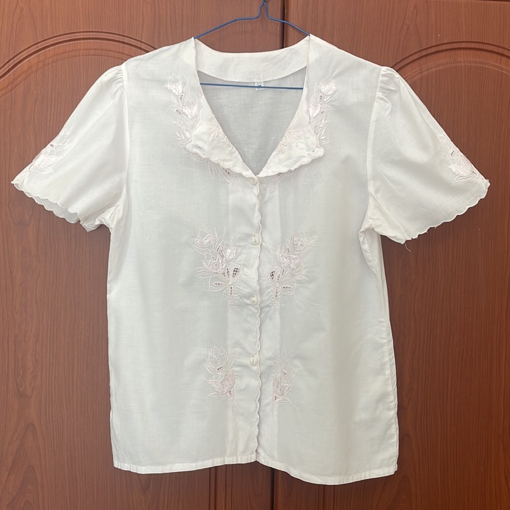 Embroidered Collared Button Up - image 1